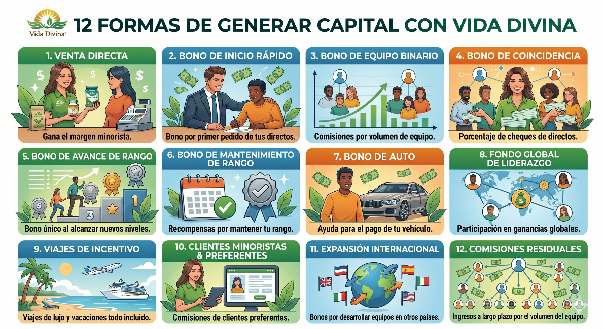 Infografía Oficial de las 12 Formas de Generar Ingresos